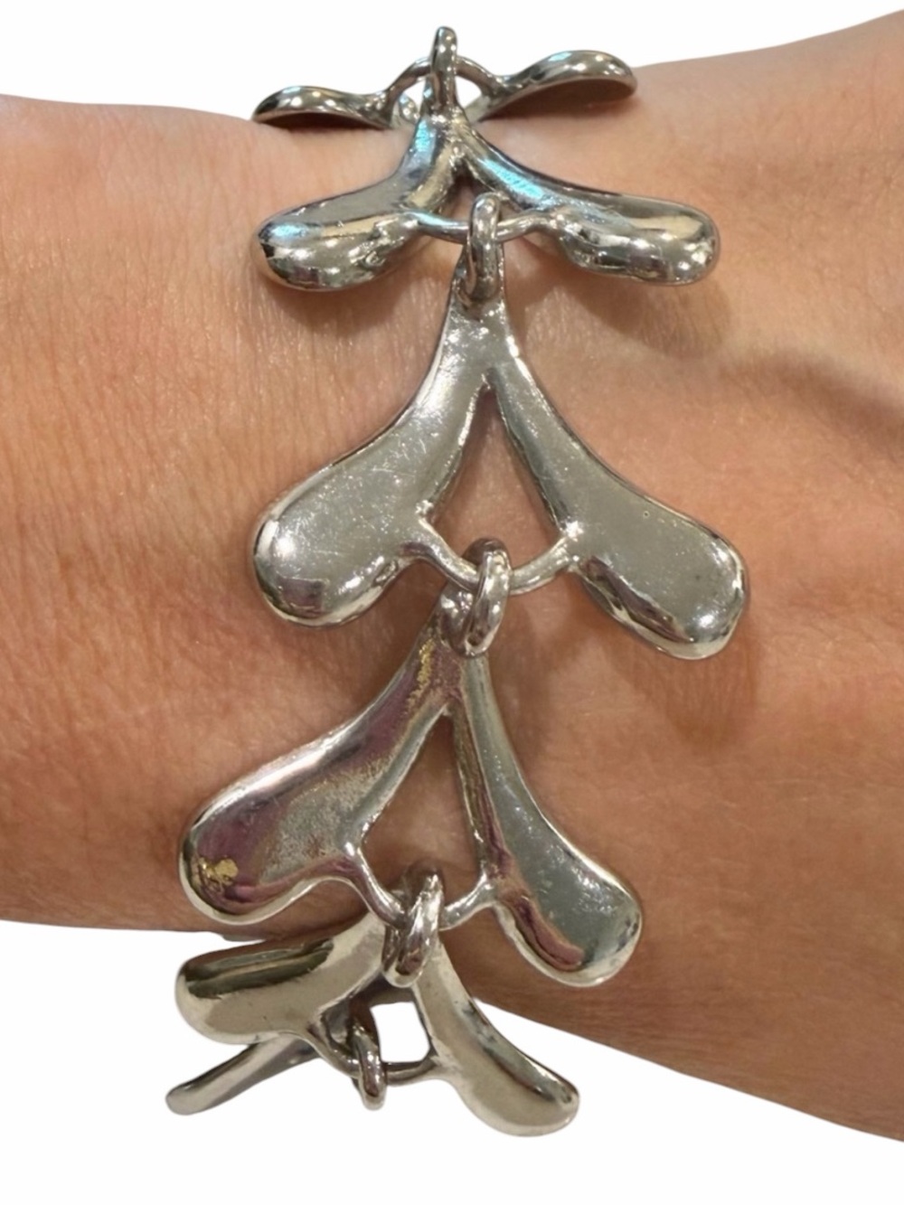J.Jill Vintage Modernist Abstract Silver Tone Link Bracelet • Splash Design